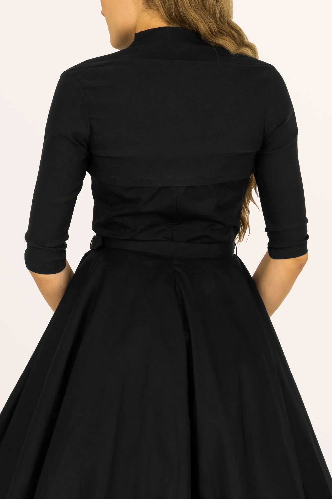 3/4 Sleeve Tailored Bolero - Black