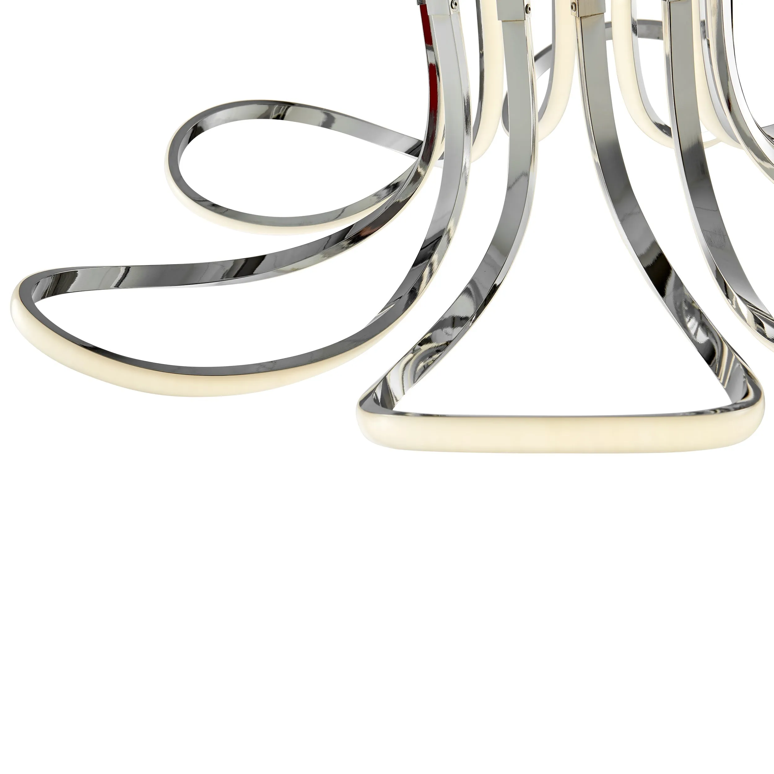 6  Petal Flower LED Strip Flush Mount Lamp // Chrome and  Dimmable