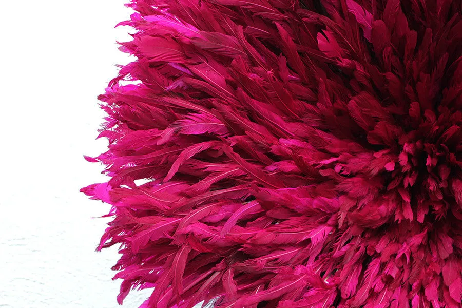 African Feather Headdress | Dark Fuchsia