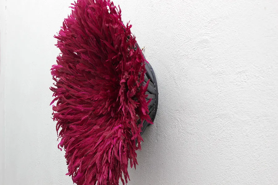 African Feather Headdress | Dark Fuchsia