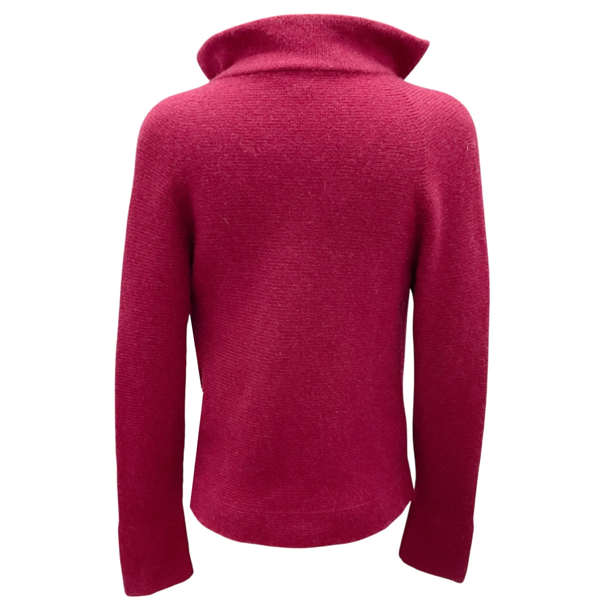 Amina Rubinacci Plum Wool and Cashmere Knit Sweater