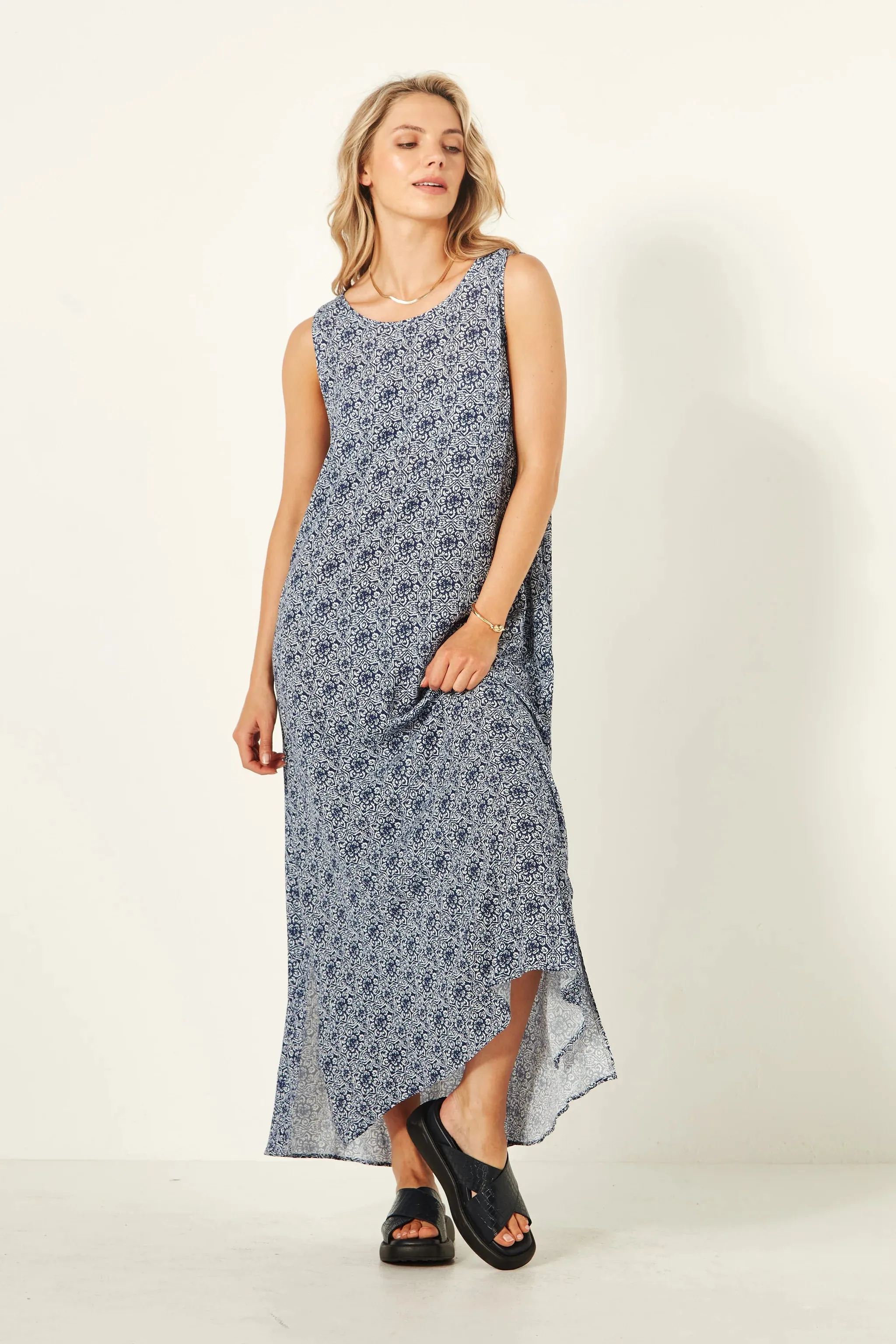 Ana Dress - Blue Tile