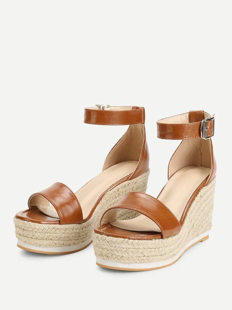 Ankle Strap Espadrille Wedges