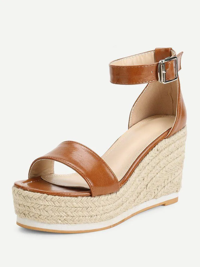 Ankle Strap Espadrille Wedges