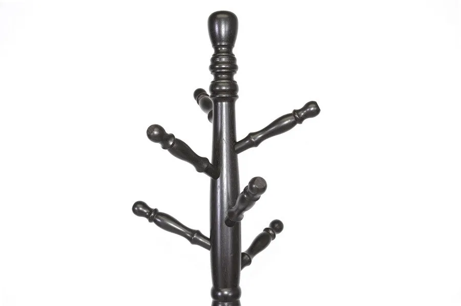 Baxton Studio Oliver Dark Brown Turned Wood Coat Stand