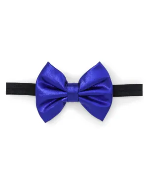 Big Leather Bow Headband - Purple