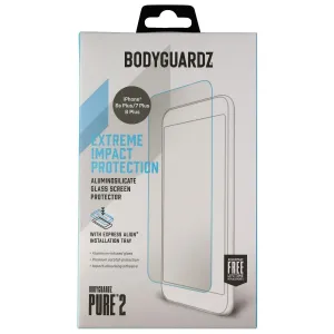 BodyGuardz Pure 2 Series Tempered Glass for iPhone 8 Plus/7 Plus/6s Plus - Clear