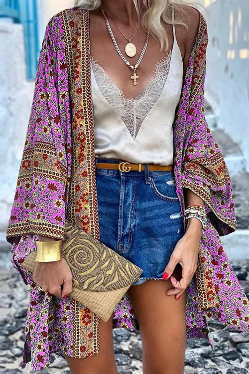 Boho Print Loose Cardigan