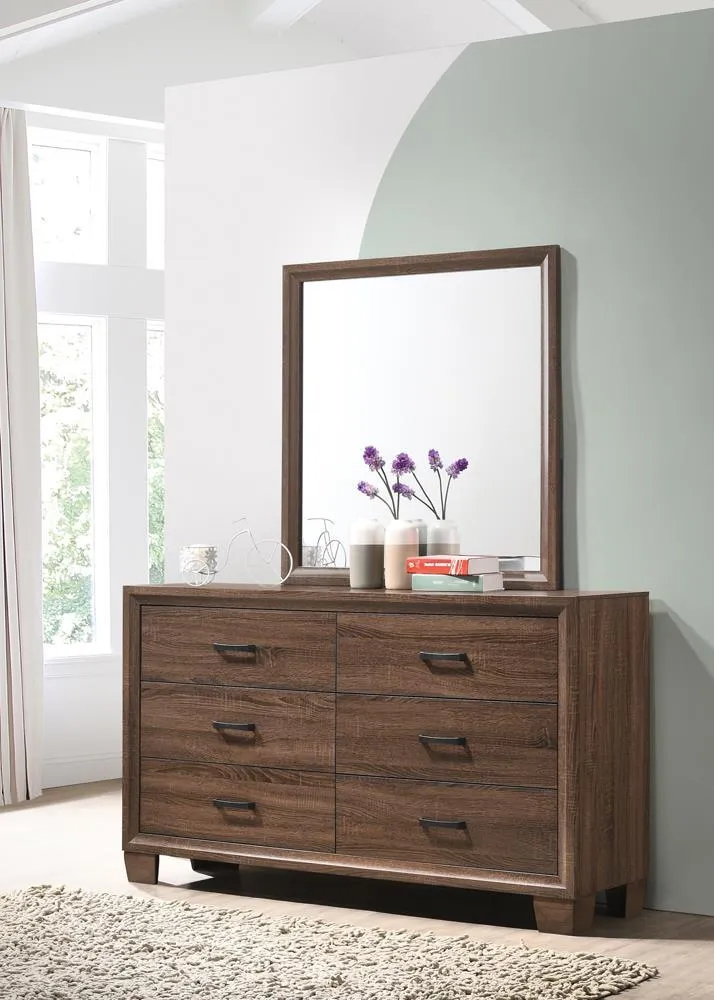 Brandon Framed Dresser Mirror Medium Warm Brown