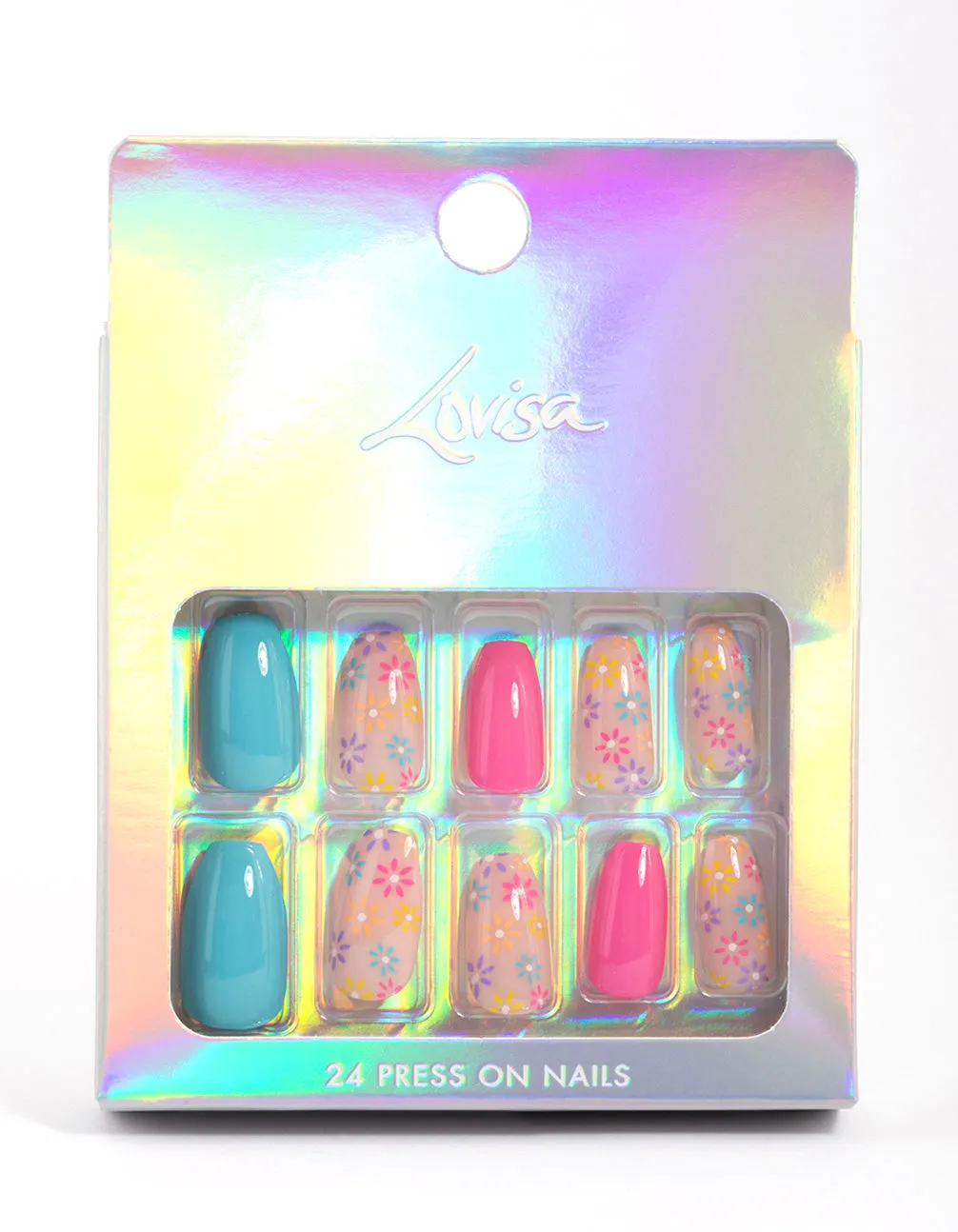 Bright Flower Press On Nails