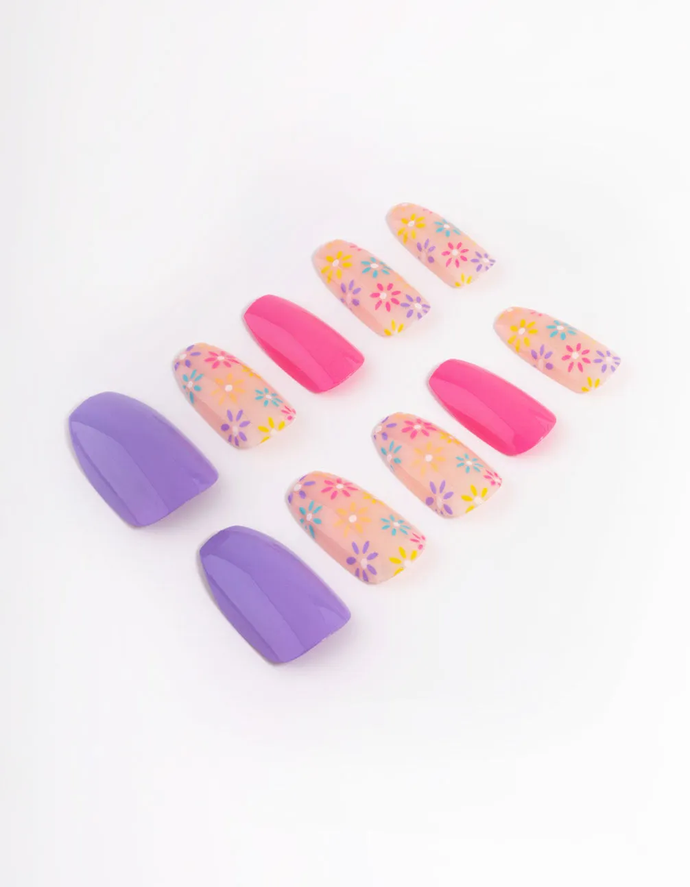 Bright Flower Press On Nails