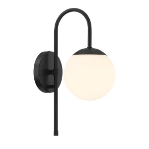 Castell Curved Arm LED Wall Sconce, Matte Black