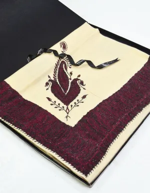 Cheenkaar Mussar White & Maroon CH00022