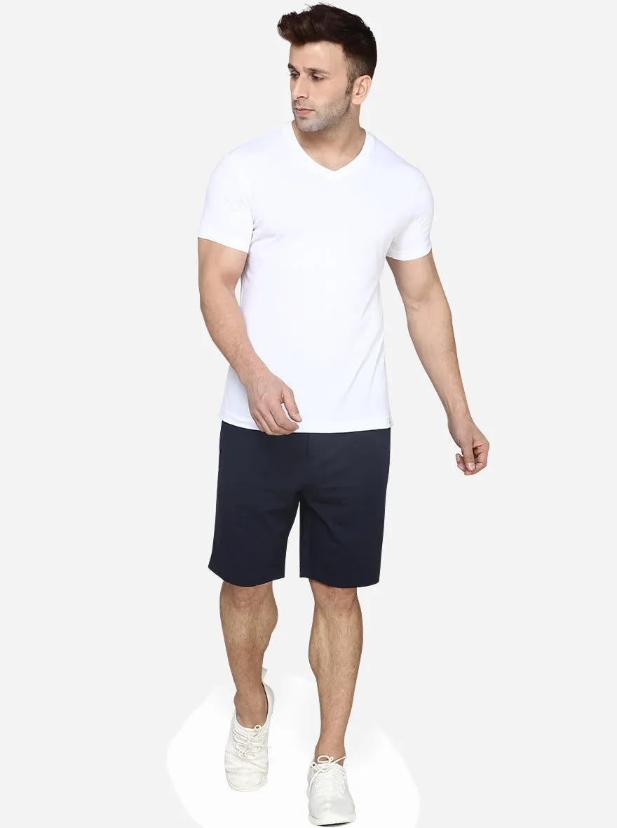 Dress Blue Solid Regular Fit Shorts  | JadeBlue