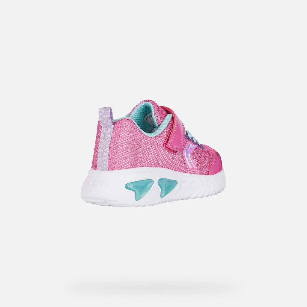 Geox Kids Assister Girls Light-Up Sneaker (Little Kid)