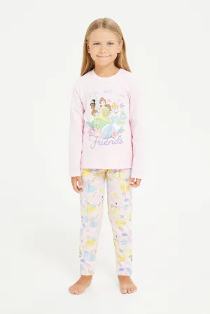 Girls Pink Princess Pyjama Set (2 Piece)