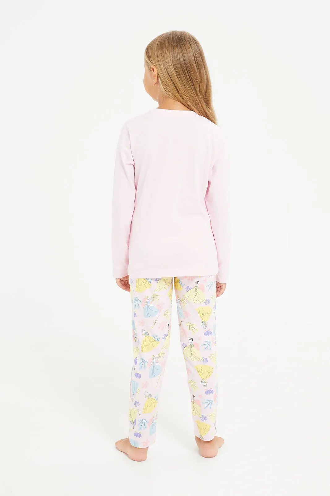 Girls Pink Princess Pyjama Set (2 Piece)