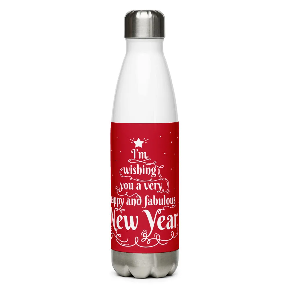 Happy And Fabulous New Year Stainless Steel Water Bottle