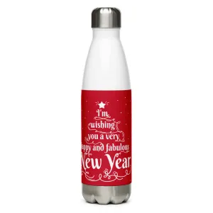 Happy And Fabulous New Year Stainless Steel Water Bottle