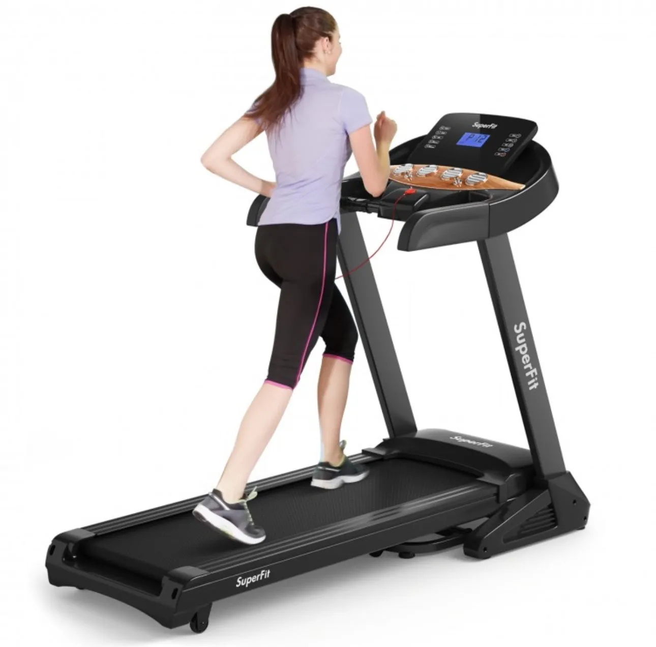 Heavy Duty Powerful 3.75Hp Quiet Motor Electric Folding Treadmill With Automatic Incline 16 Training Programs | App Control | Shock Absorber