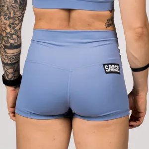 High Waist Booty Shorts - Periwinkle Blue