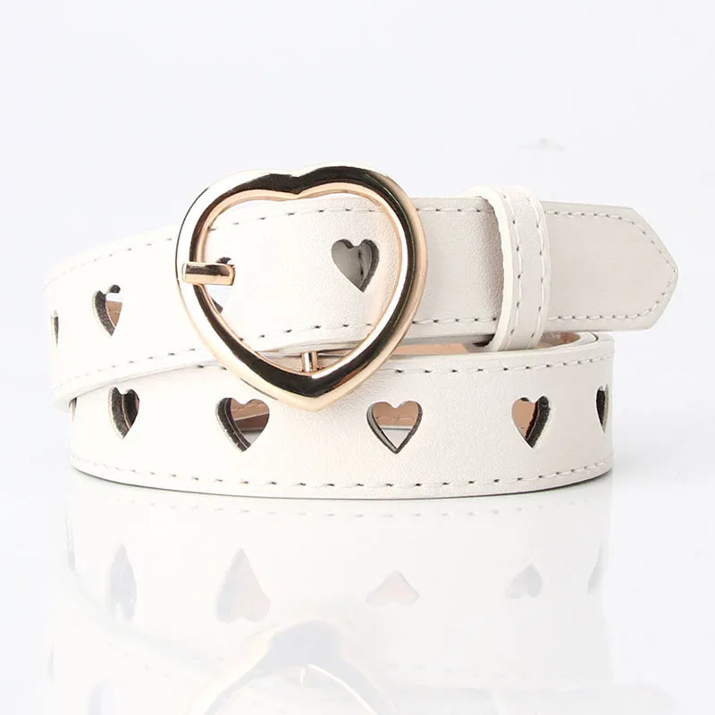 Hollowed Heart Shape Belt Women's All-Match Sweet Girl Woolen Skirt Decorative Belt