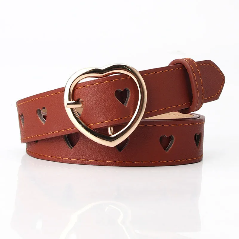 Hollowed Heart Shape Belt Women's All-Match Sweet Girl Woolen Skirt Decorative Belt