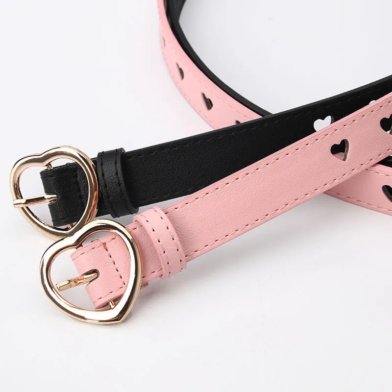 Hollowed Heart Shape Belt Women's All-Match Sweet Girl Woolen Skirt Decorative Belt