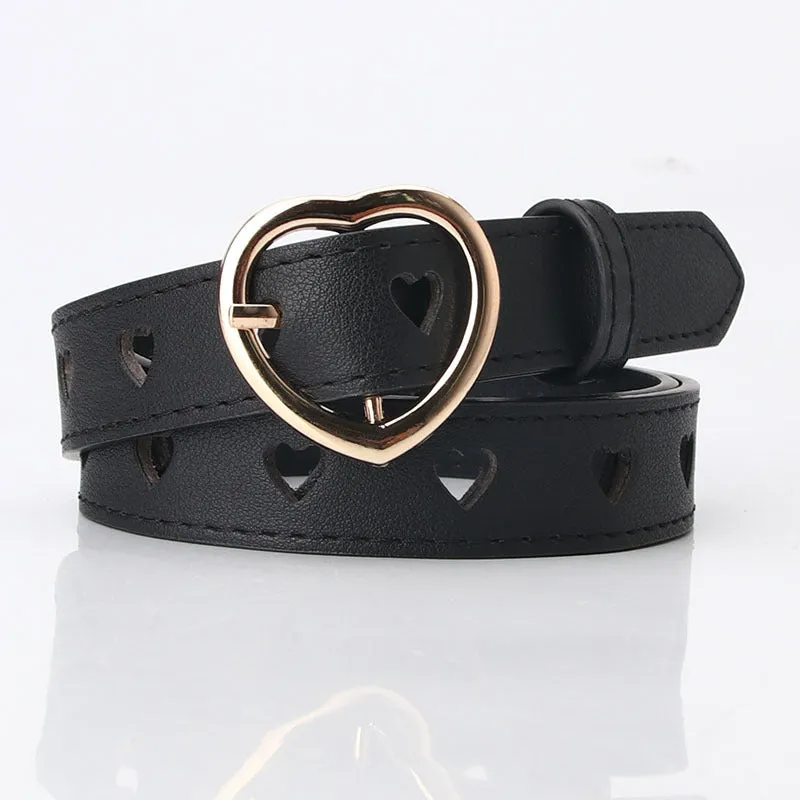 Hollowed Heart Shape Belt Women's All-Match Sweet Girl Woolen Skirt Decorative Belt