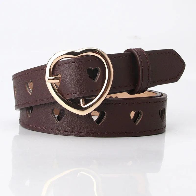 Hollowed Heart Shape Belt Women's All-Match Sweet Girl Woolen Skirt Decorative Belt