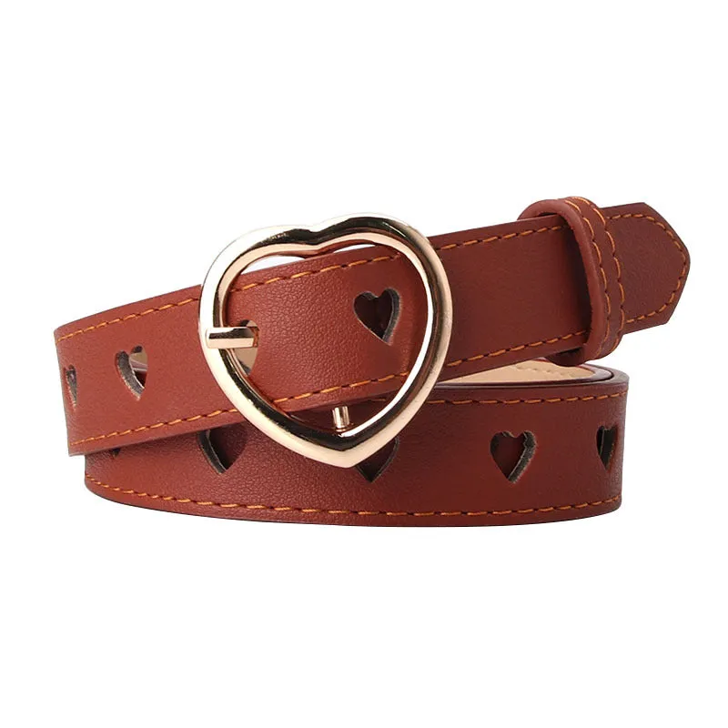 Hollowed Heart Shape Belt Women's All-Match Sweet Girl Woolen Skirt Decorative Belt