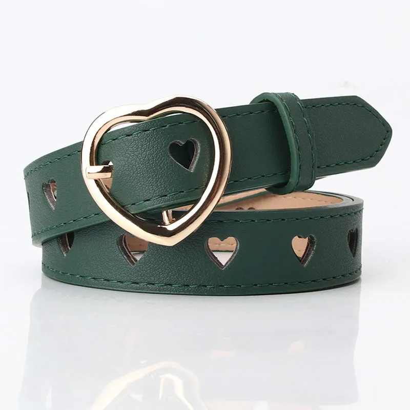 Hollowed Heart Shape Belt Women's All-Match Sweet Girl Woolen Skirt Decorative Belt