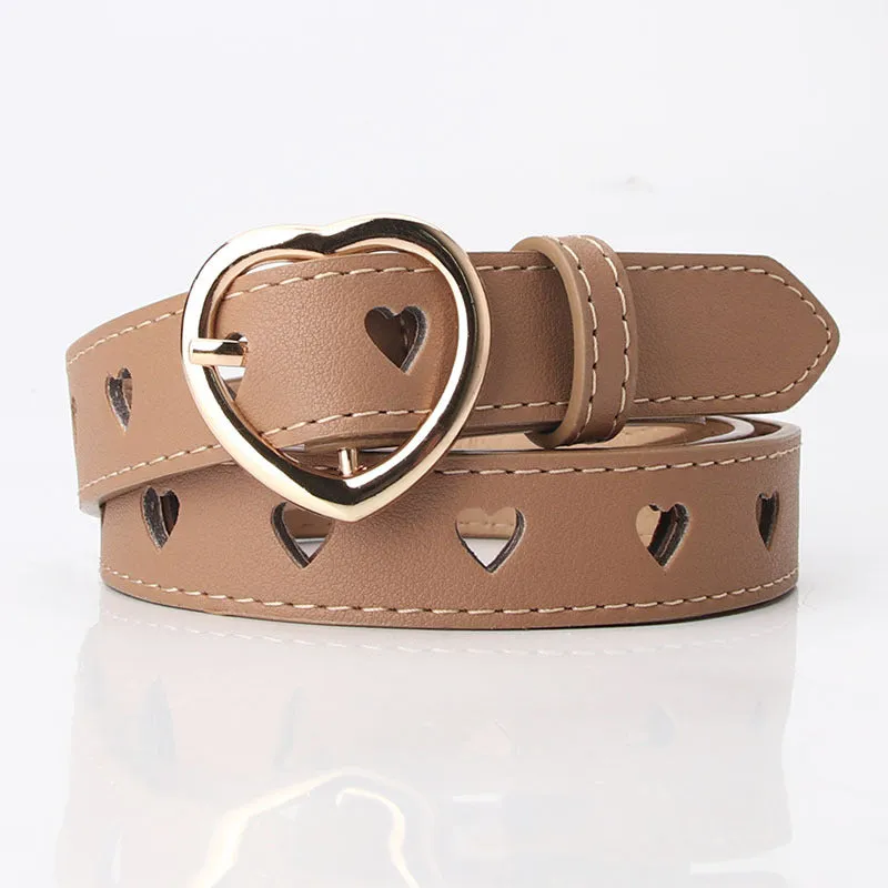 Hollowed Heart Shape Belt Women's All-Match Sweet Girl Woolen Skirt Decorative Belt