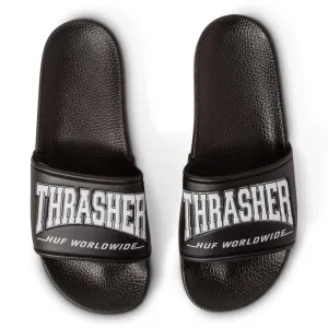 HUF x Thrasher Slides - Black