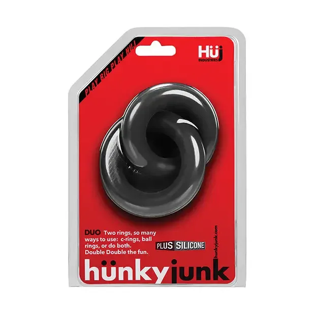 Hunkyjunk DUO Linked Cock/Ball Rings Tar