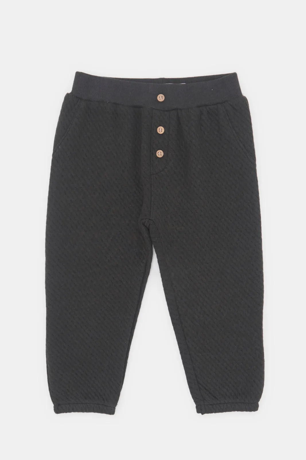 Infant Boys Black Quilted Active Pants