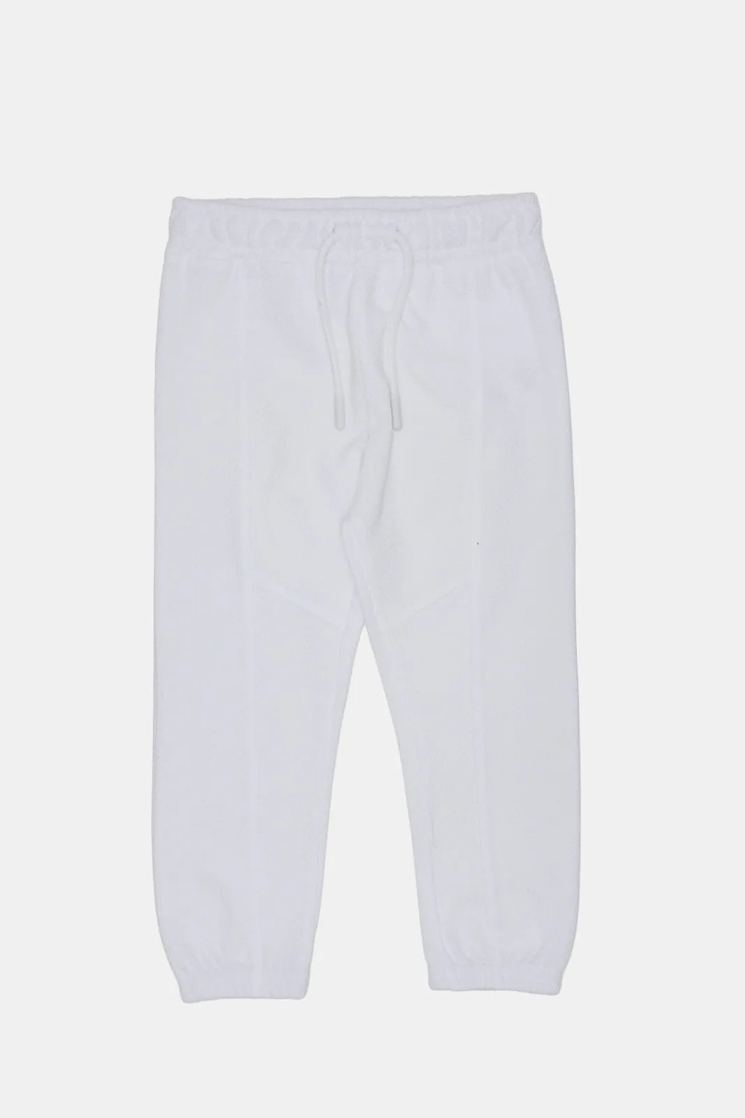 Infant Boys White Jacquard Active Pants