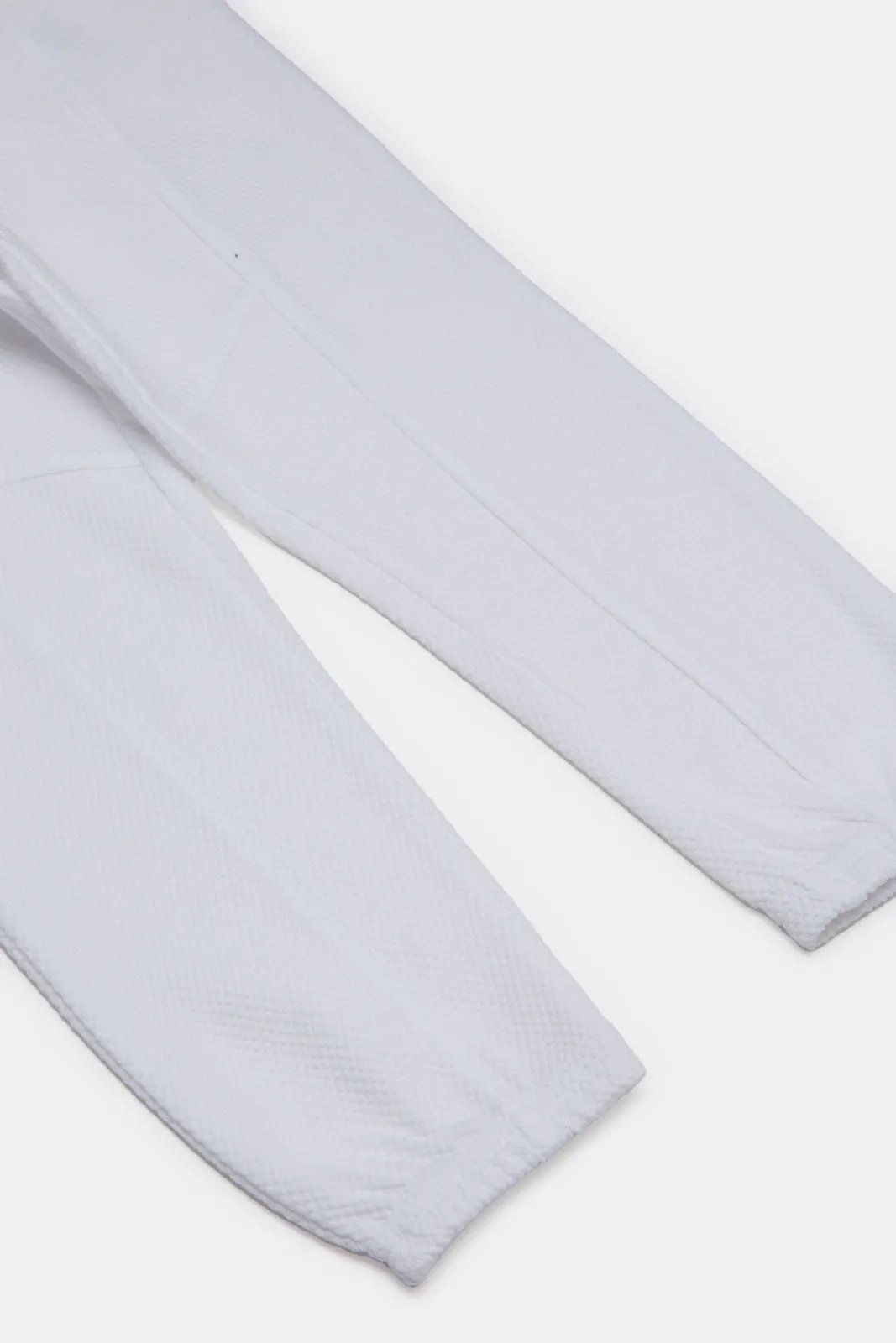 Infant Boys White Jacquard Active Pants