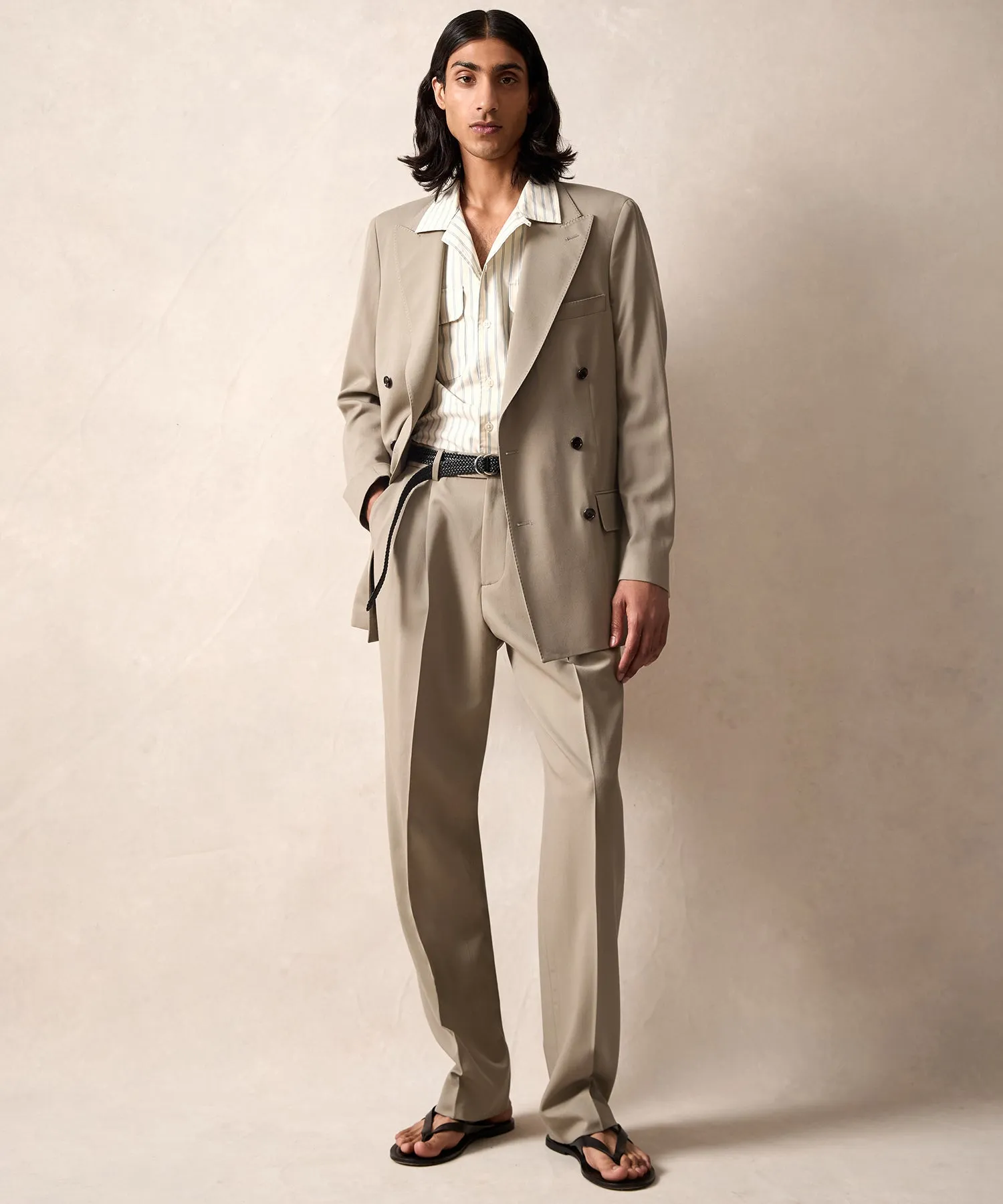 Italian Gabardine Wythe Jacket in Stone