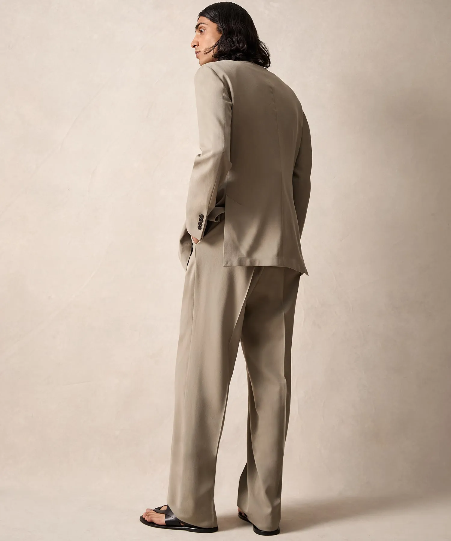 Italian Gabardine Wythe Jacket in Stone