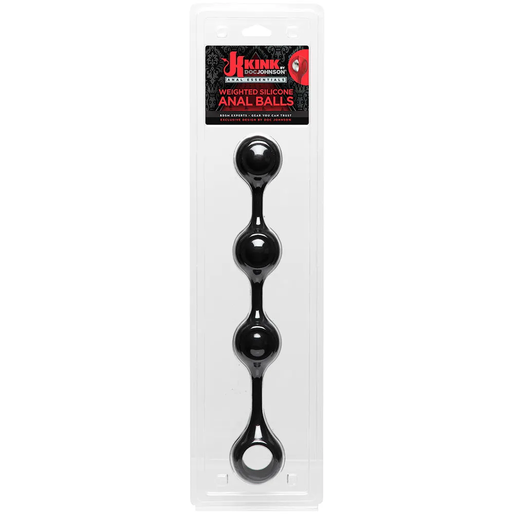 Kink Weighted Silicone Anal Balls in Black