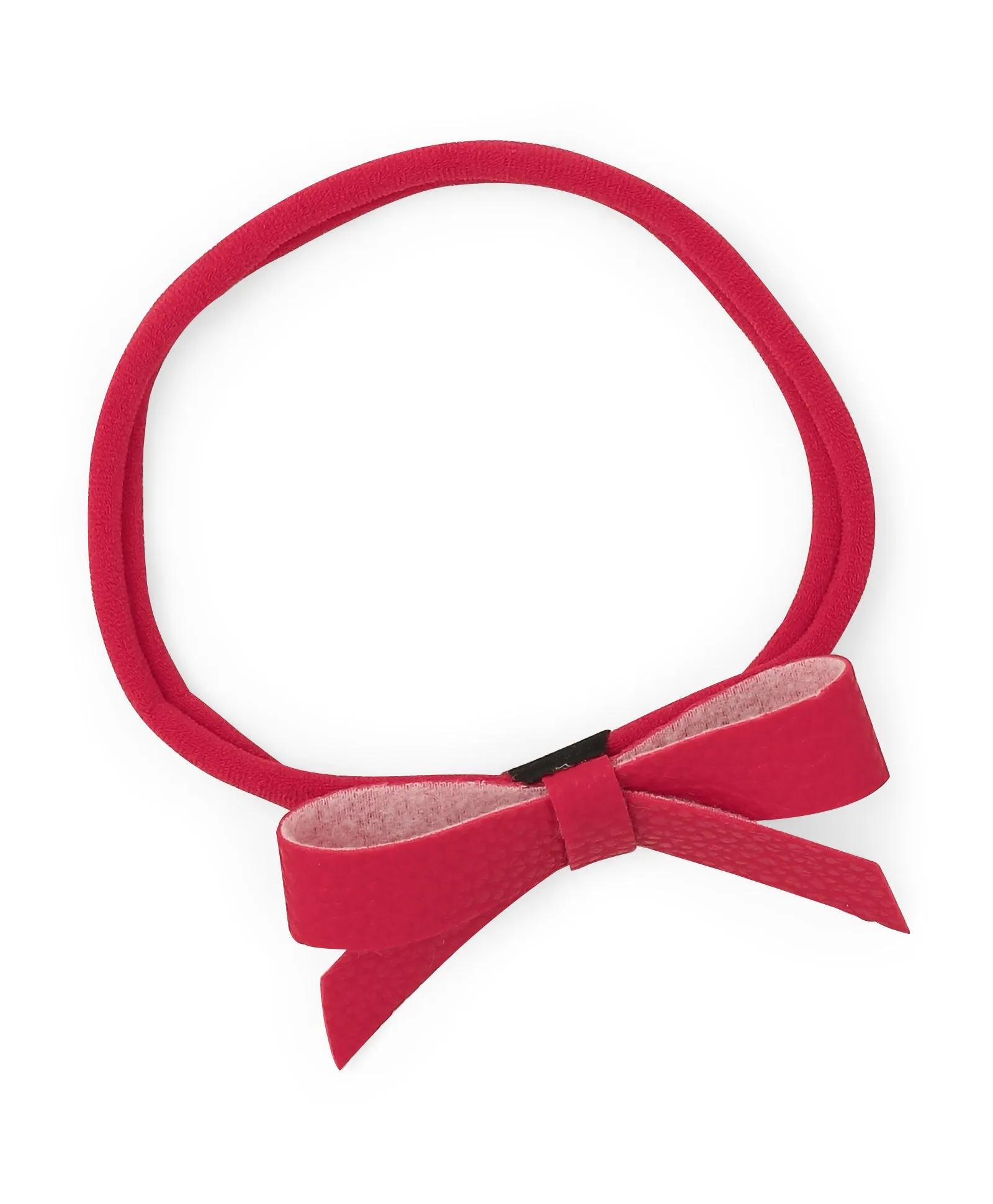 Leather Bow & Knot Headband Set - Red & Brown