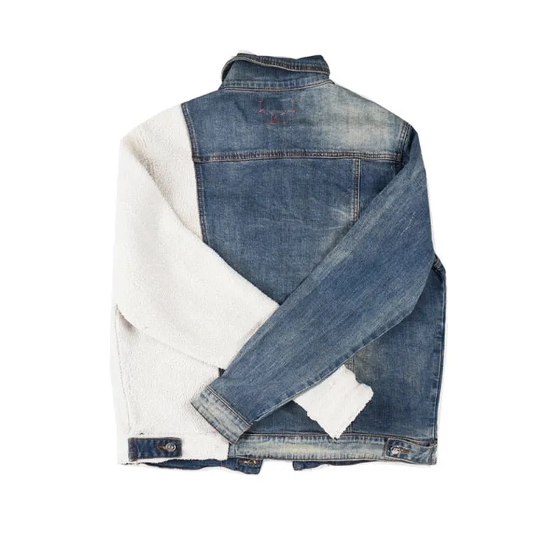 Loose Wool Fleece Denim Jacket