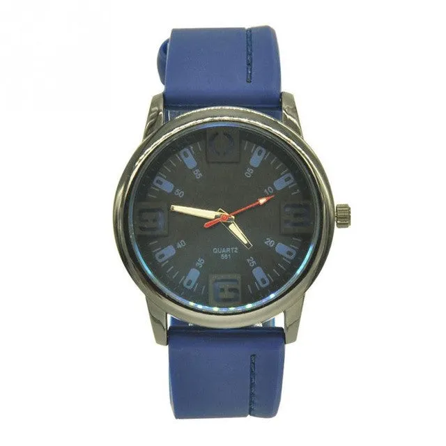 Mens Casual Silicone Band Big Plate For Large Number Wrist Watch Men Sports Watch Quartz Wristwatch Male Watches