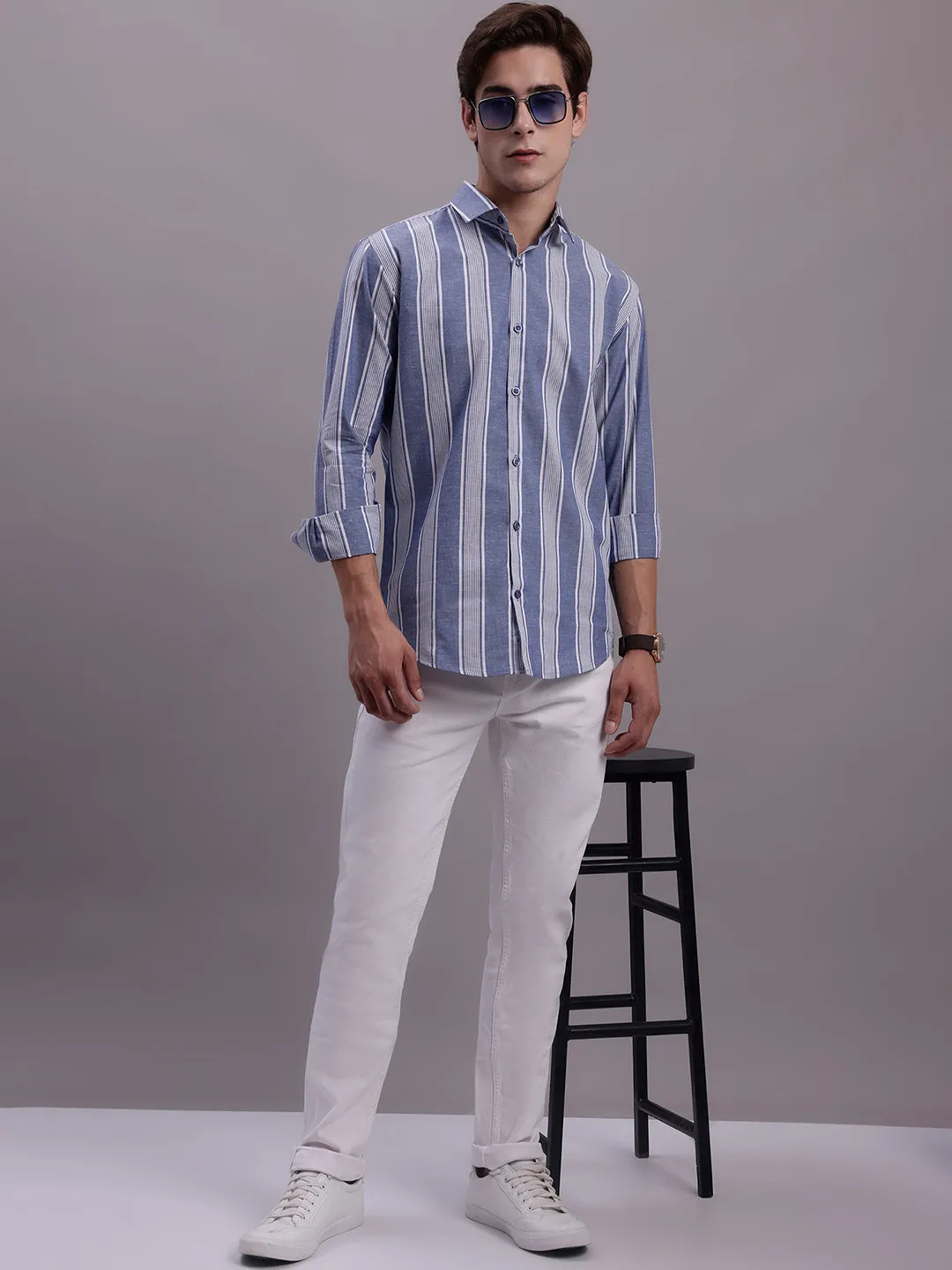 Men'S Striped Casual Shirt