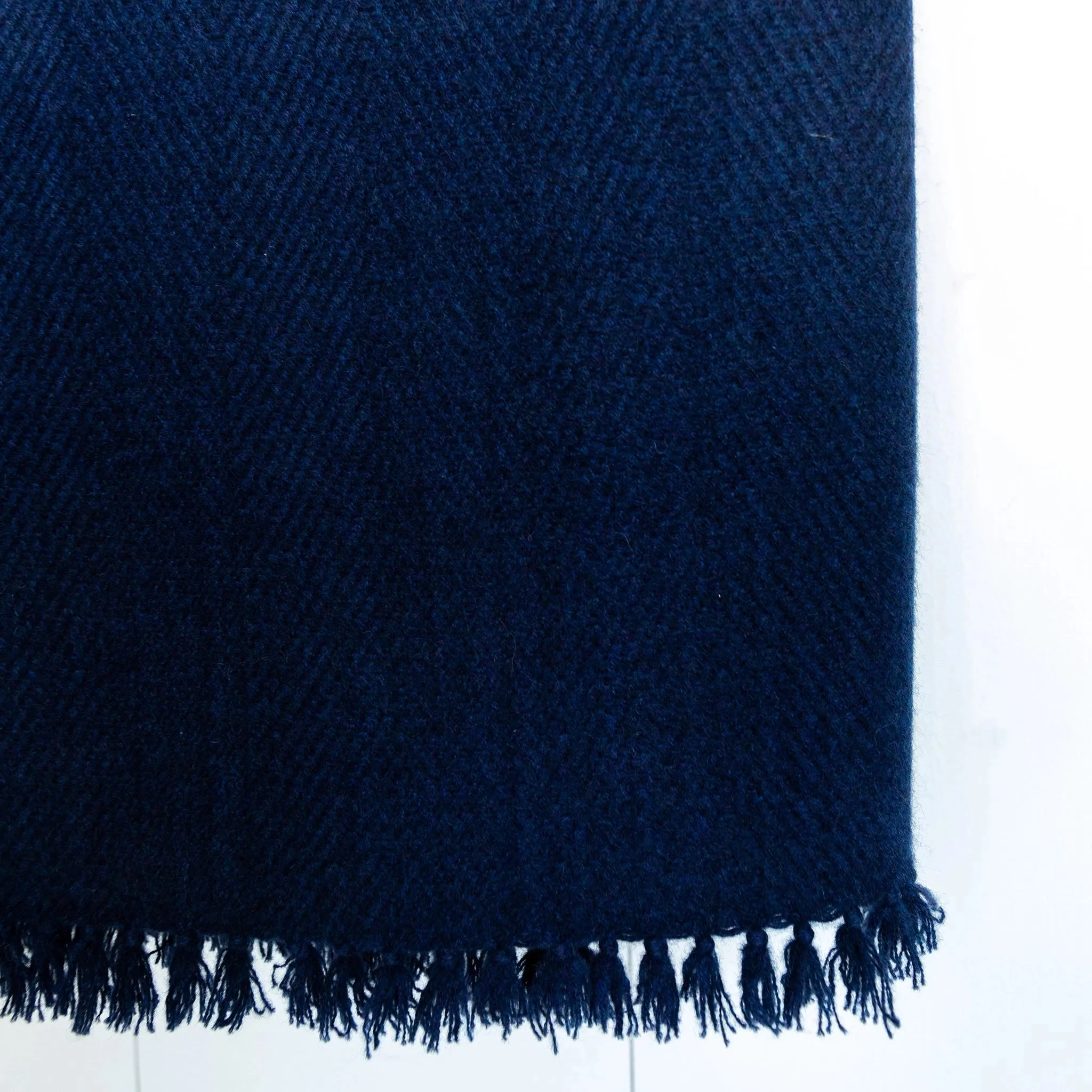 Midnight Blue Handwoven Cashmere Throw