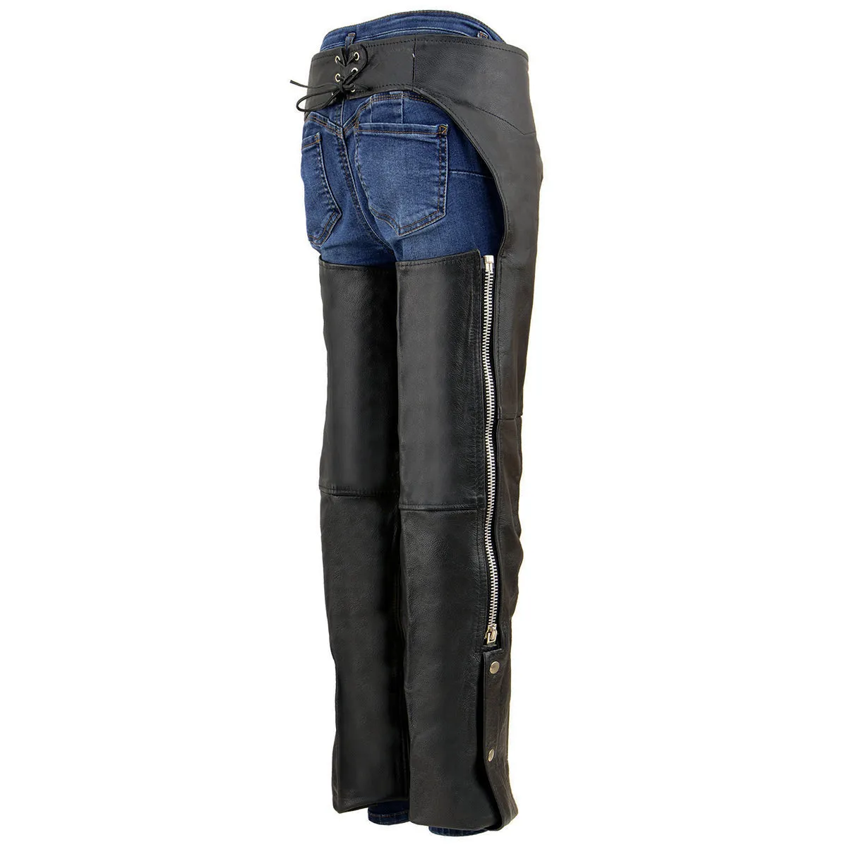 Milwaukee Leather SH2013 Kids Unisex Black Classic Leather Chaps