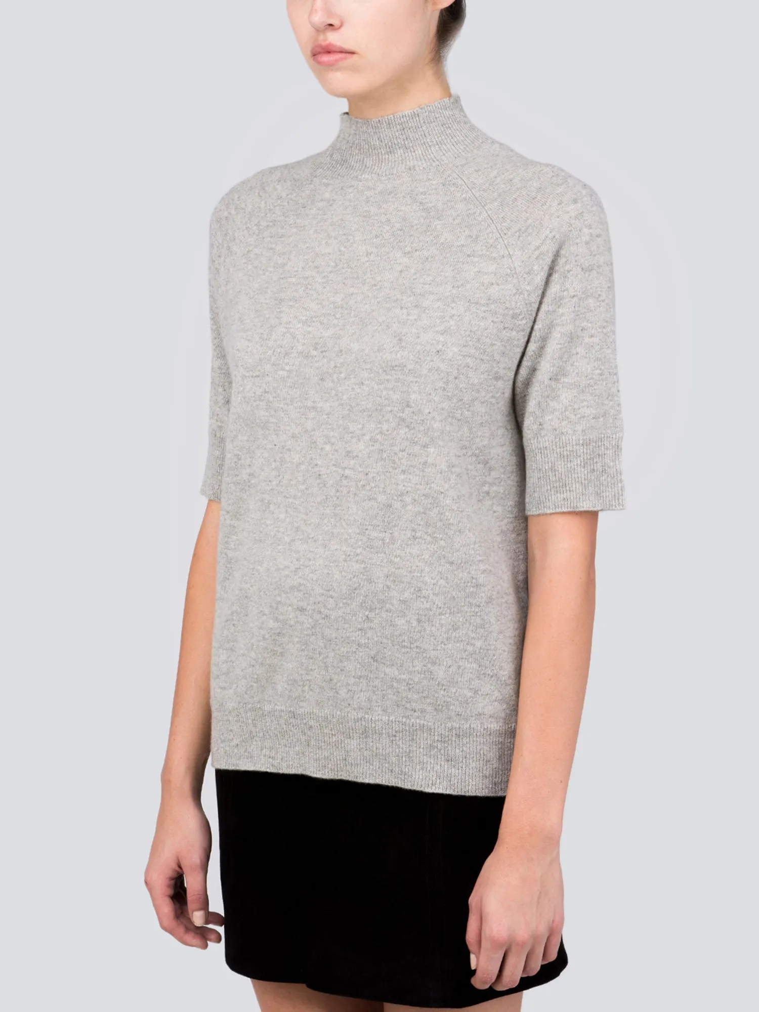 Mockneck Shortsleeve_Light Grey