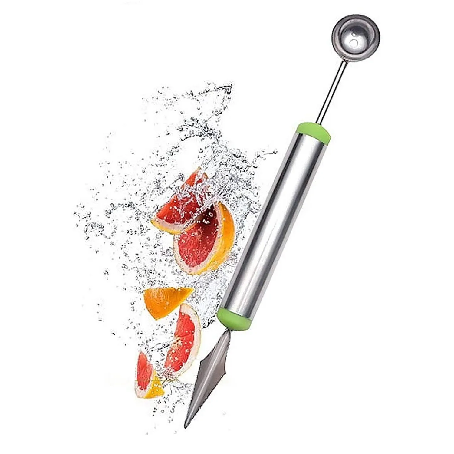 Multifunctional 2 in 1 Melon Baller - Stainless Steel Dig Scoop with Fruit Carving Knife.