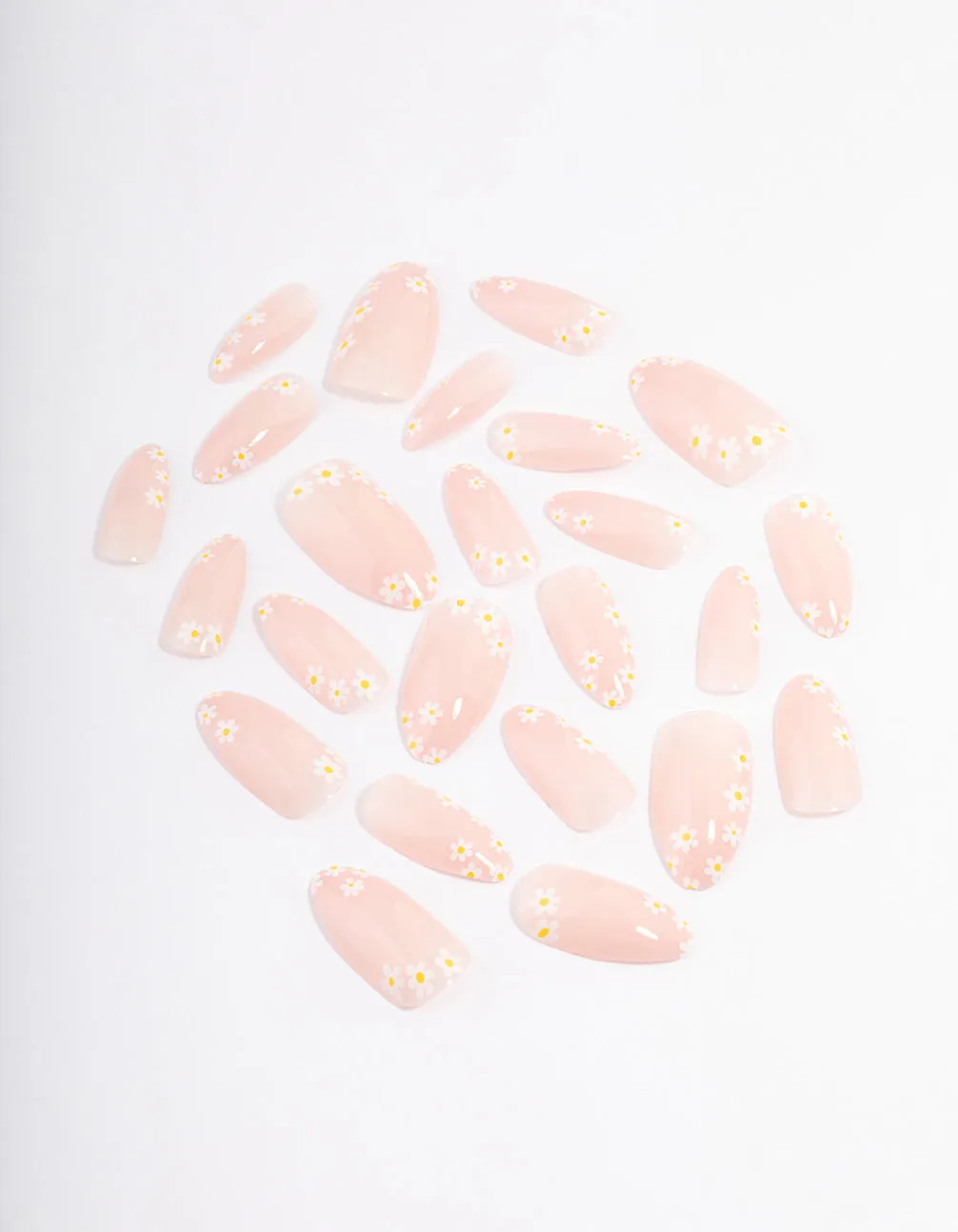 Neutral Daisy Flower Press On Nails